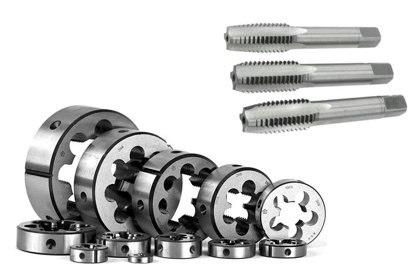 Čiaupai, sriegių pjaustytuvai