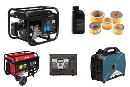 Ģeneratori, aprīkojums, rezerves daļas