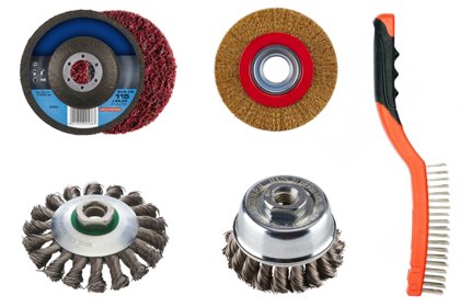 Diskų, rankinių šepečių valymas