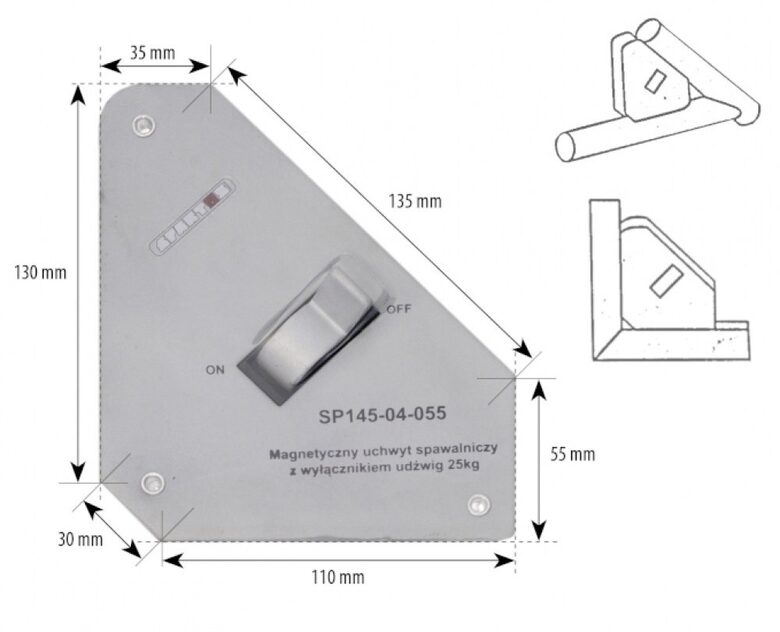 Metināšanas magnēts ar slēdzi 25kg
