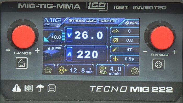 IDEAL Tecno MIG 222 LCD SYNERGIC keevitusseade (poolautomaatne) (Welldo)