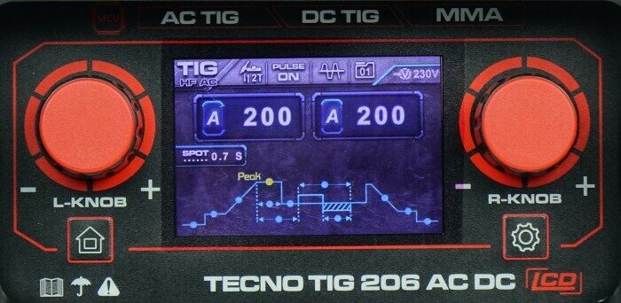 IDEAL invertertüüpi argoonkeevitusseade TECNO TIG 206 AC/DC PULSE LCD (Welldo)