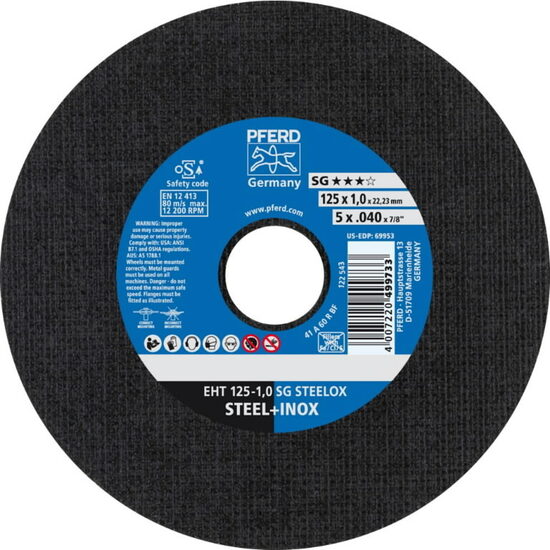 PFERD Cutting Disc SG Steelox 125x1.0x22.23