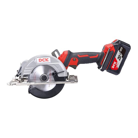 DCK KDMY125FK bezvada bezsuku ripzāģis 125 mm, 20V (2×5,0Ah akumulatori, lādētājs)