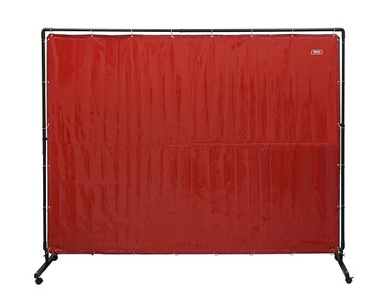 IDEAL Welding Protective Curtain with Frame, 180x240cm, Red