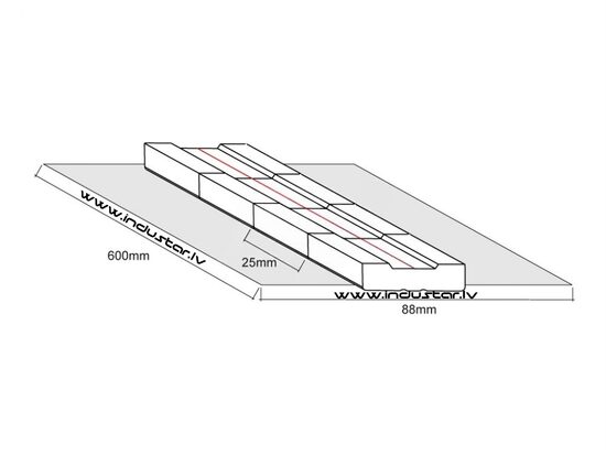 Flat ceramic backing with a trapeze groove 13 mm