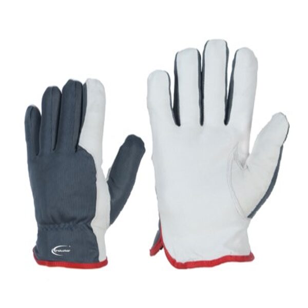 Smooth goat skin work gloves with fleece lining