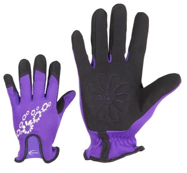 Garden gloves made of synthetic AMARA leather, with an insert on the palm