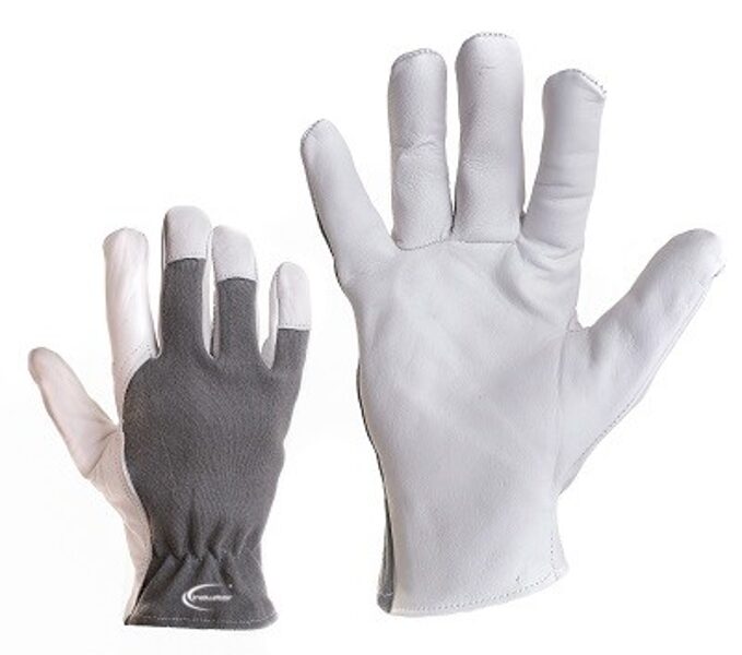 Mounting work gloves made of smooth goatskin/cotton