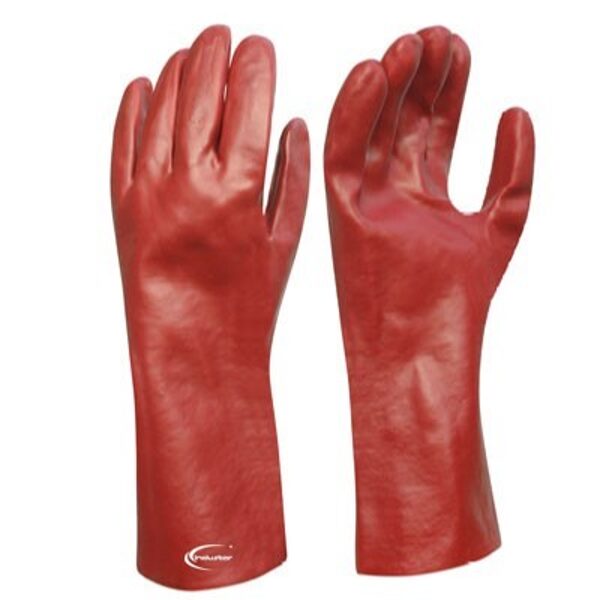 Work gloves on a cotton knit basis with a PVC coating, Length 35 cm