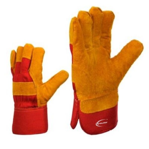 Leather gloves made of (suede/material) lined flannel