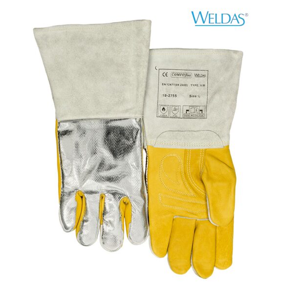 Work welding gloves Weldas STEERSOtuff®, aluminized heat reflective, oil and weather resistance