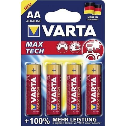 Baterijas Varta Max Tech AA 4 gab. iepakojumā
