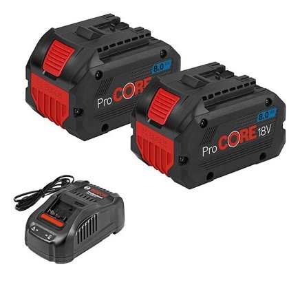 Bosch akumulatorau un lādētaja komletks GBA 18V 2x8.0Ah ProCORE18V + GAL 1880 CV