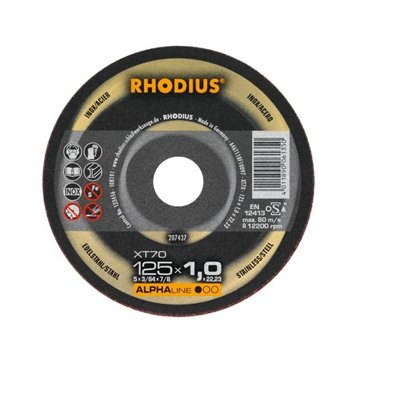 Rhodius plāni griešanas diski XT70 125x1.0-1.5x22.23