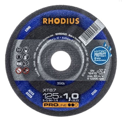 Rhodius plāns griešanas disks XT67 125x1.0x22.23