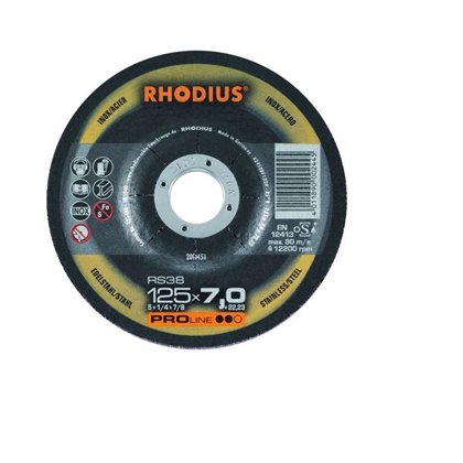 Rhodius rupjās slīpēšanas disks RS38 125x7.0x22.23