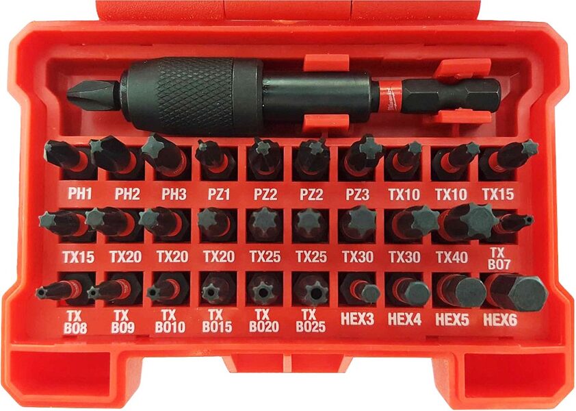 Skrūvgrieža uzgaļu komplekts Milwaukee® SHOCKWAVE™ Impact Duty 32-daļīgs