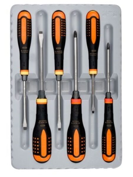 Screwdriver set BAHCO ERGO™ one-piece hex shank 6 pcs.