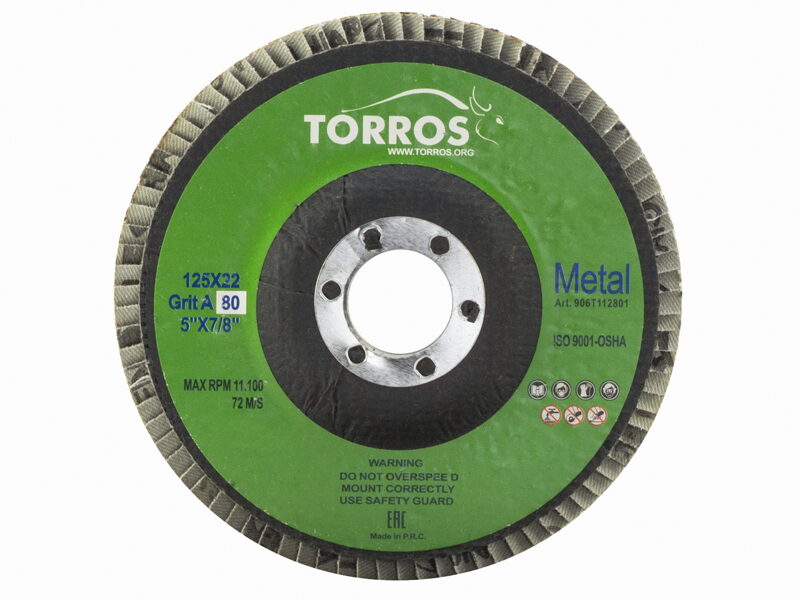 Lameļu slīpēšanas diski TORROS 125x22 P40-P80