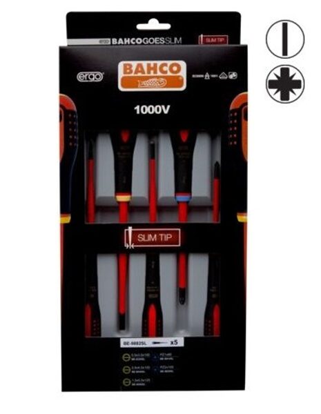 Electric screwdriver set BAHCO ERGO™ slim 5 pcs - 1000V VDE