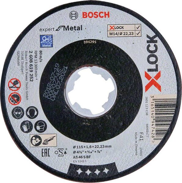Bosch X-Lock metal cutting discs 125x1.6x22.2 3 mm. (AS 46 S BF)