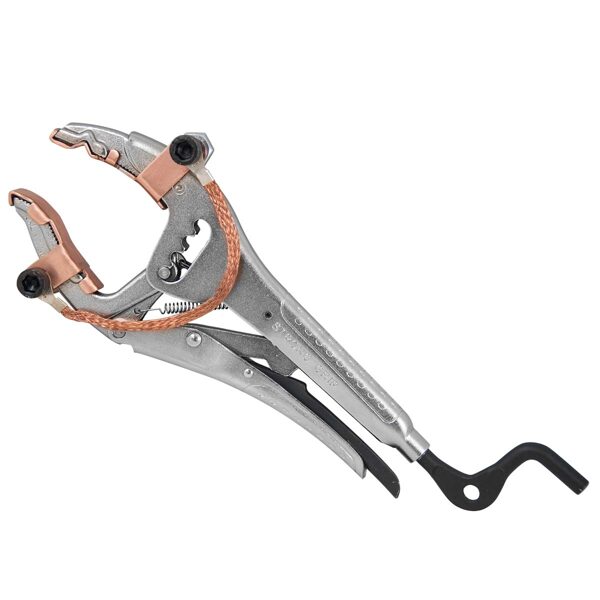Strong Hand Tools Lielā satvēriena C tipa universālās regulējamās knaibles, misiņa uzgaļi ar metināšanas zemējuma pievienošanu