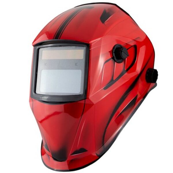Auto darkening welding helmet DOKA PRO 7 RC Redline (REAL COLOR + DUAL LCD filter)