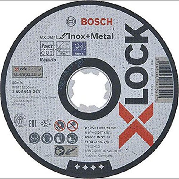 Bosch X-Lock metal cutting disc 125x1.0x22.2 3 mm. (AS 60 T INOX BF)