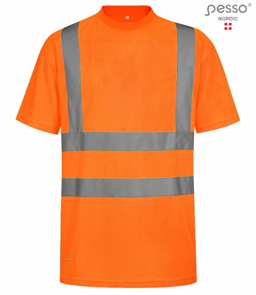 Augstas redzamības, T-krekls HVMOR, CL2, oranžs, Pesso