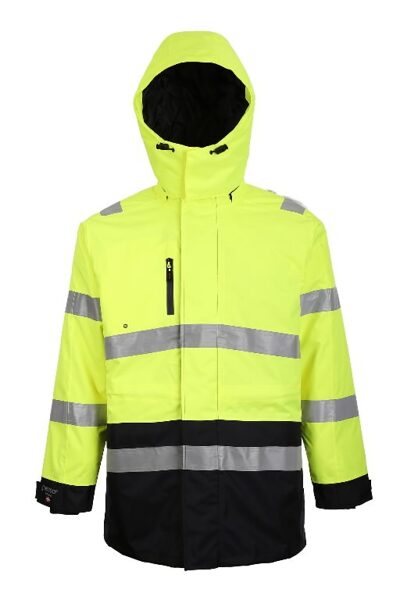 Augstas redzamības ziemas jaka Montreal, dzeltena/tumši zila, Pesso