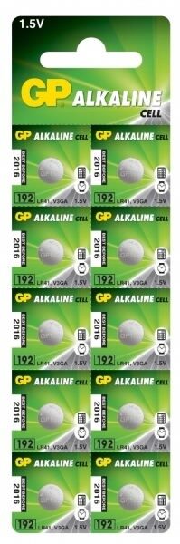 Baterijas 192/LR41, 1.5V, Alkaline, 10 gab., Gp