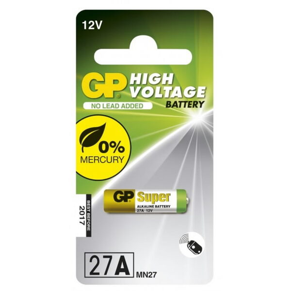 Baterijas 27A/MN27, 12V, High Voltage Alkaline, 1 gab., Gp