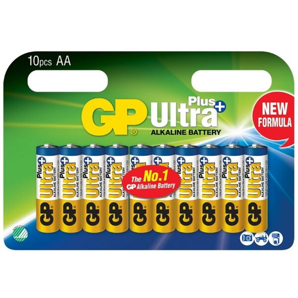 Baterijas AA/LR6, 1,5V, Ultra Plus Alkaline, 10 gab., Gp