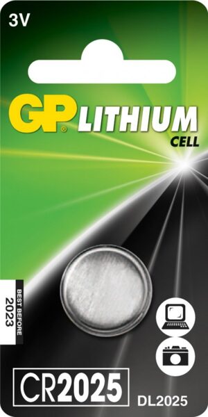 Baterijas CR2025, 3V, Lithium, 1 gab., Gp