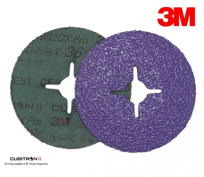 3M 982CX Pro Cubitron II 125mm P36 + fiber disc for grinding