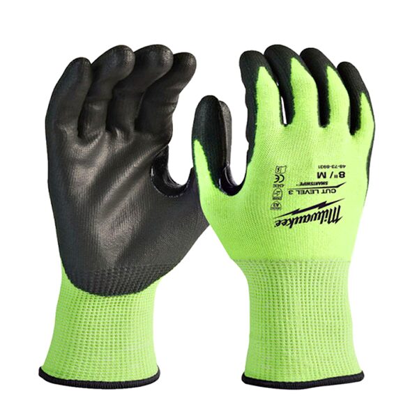 Cimdi ar poliuretāna pārklājumu Milwaukee  Hi-Vis SMARTSWIPE, XL(10) 