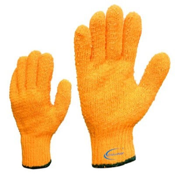 Knitted cotton/polyester work gloves. PVC coated mesh on both sides