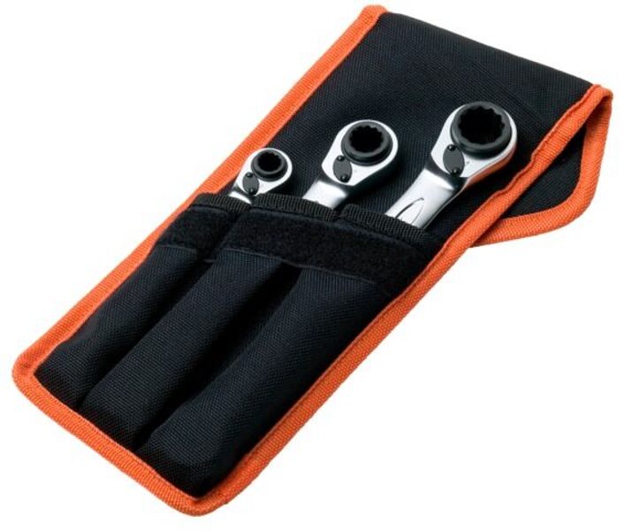 BAHCO wrench set, with reverse 8-19mm 3pcs.