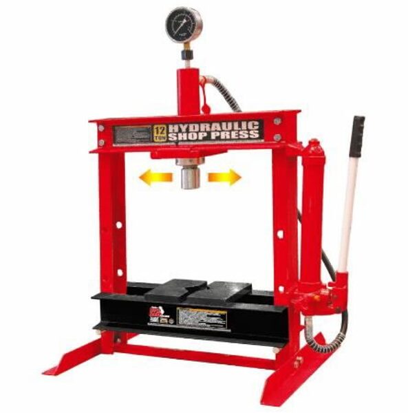 Hidrauliskā prese 12T, rokas sūknis BIG RED compact, TBR
