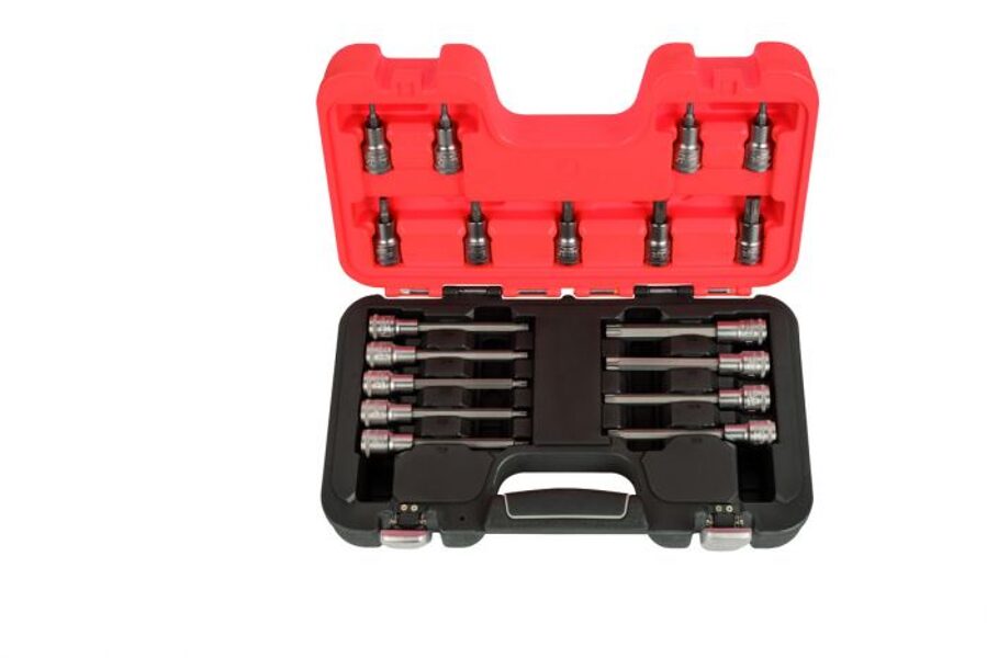 BAHCO Set of short and long nozzle barrels S9 Torx T20-T60, 18 pcs, 1/2 "