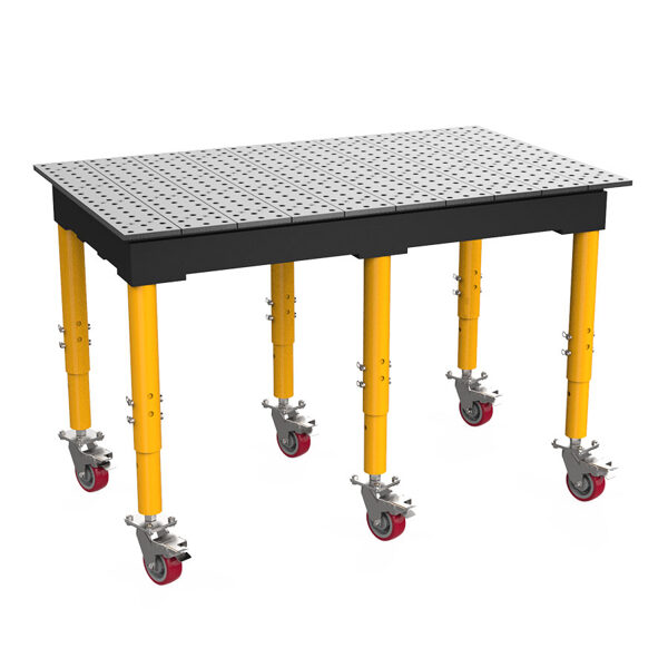 Metināšanas darba galds BuildPro MAX 1500X900 mm, augstums regulējams 845-1100 mm ar riteņiem