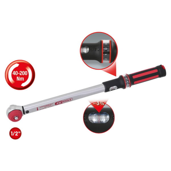 KS Tools torque wrench ERGOTORQUE Precision, 1/2" 4-200 Nm