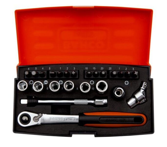 BAHCO Barrel 4-10mm and nozzles PH / PZ / TX / SL set 1/4 "24pcs