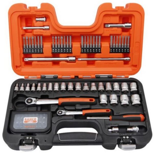 BAHCO barrel set 1/4 "+3/8" 4-21mm barrels, SLIM ratchet and long and short tips. 91pcs