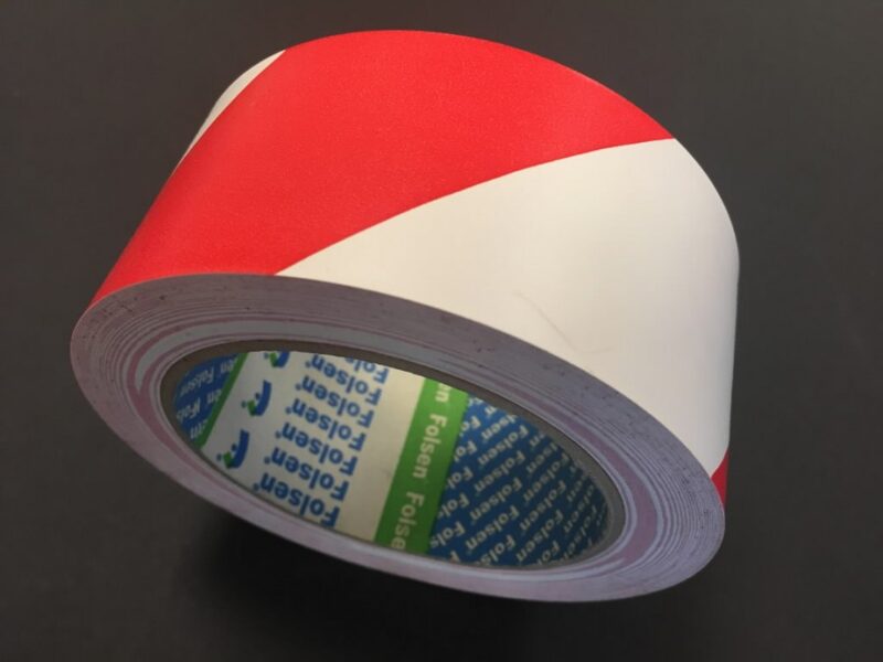 Norobežojošā lente (ar līmlentu) balta/sarkana 50mmx33m, Folsen
