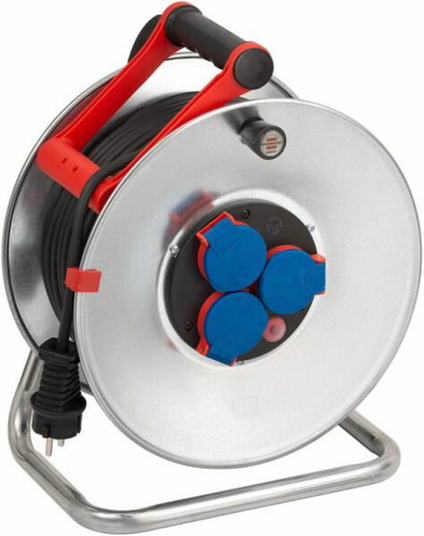 Pagarinātāja kabelis ar spoli, 50m Bremaxx 3Gx1,5 IP44 melns, Brennenstuhl