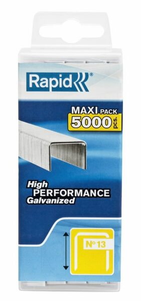 Staples 13/10 5000 pcs. 10.6x0.7 mm, yellow, Rapid