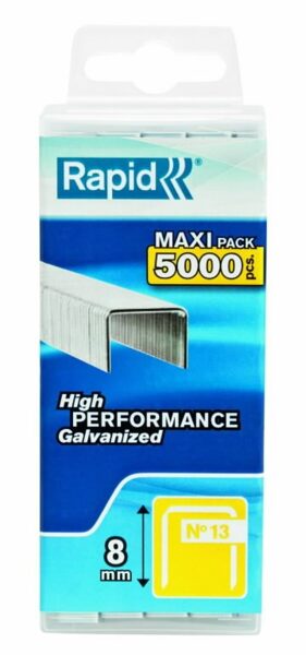 Staples 13/8 5000 pcs. 10.6x0.7 mm, yellow, Rapid