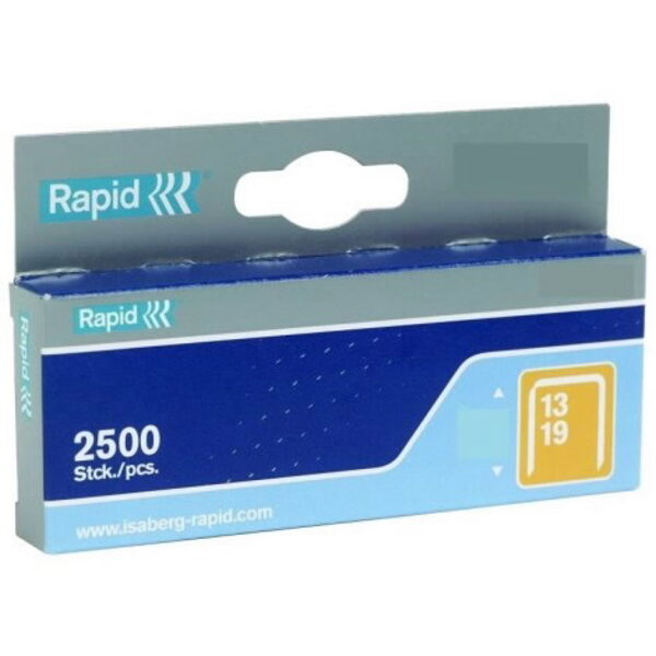 Staples 13/4 2500 pcs., 10.6x0.7 mm, yellow, in a cardboard box, Rapid
